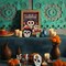 4pcs Day of the Dead Wooden Table Topper Centerpiece Signs, Mexican Dia De Los Muertos Cross Sugar Skull Skeleton